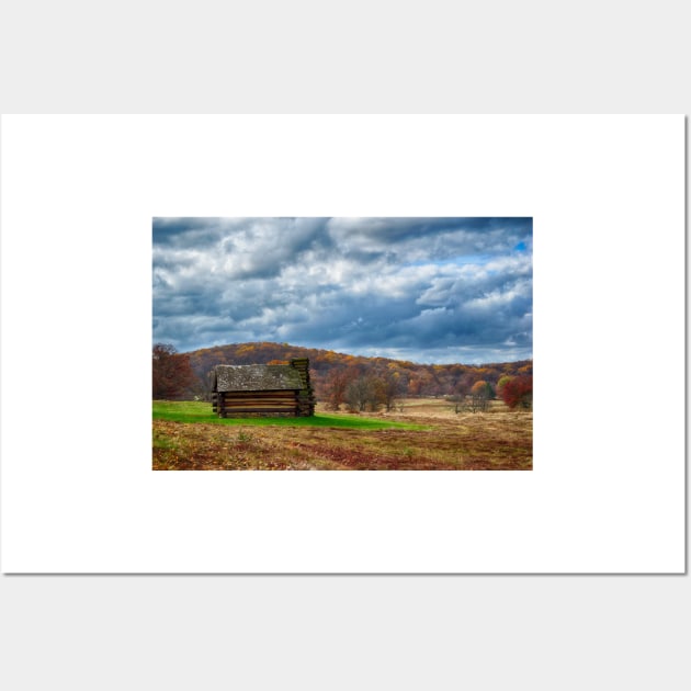 A Log Cabin In Autumn Wall Art by JimDeFazioPhotography